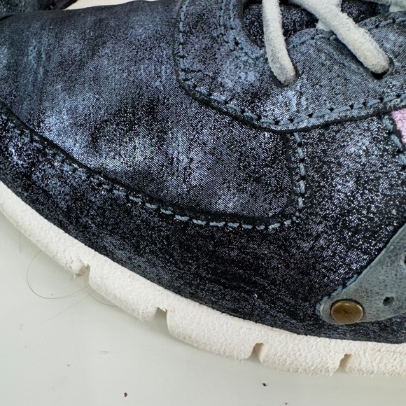 A.S.98 Italian Leather Sneakers Metallic Embossed Casual Comfort Shoes Rare - Picture 7 of 9